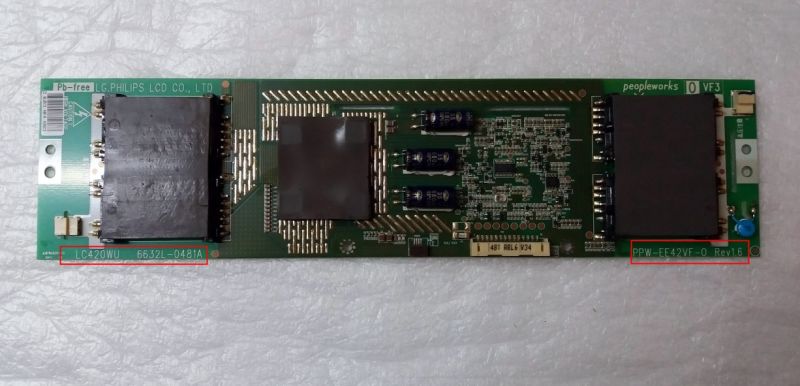 6632L-0481A , PPW-EE42VF-0 REV1.6 , LC420WUN , Inverter Board