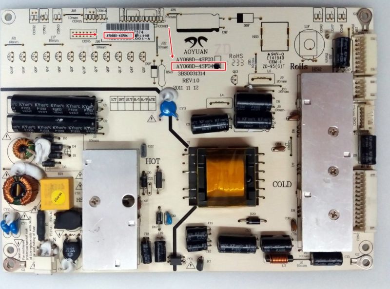 AY068D-4SF04 , 3BS0031314 YU-MA-TU POWER BOARD