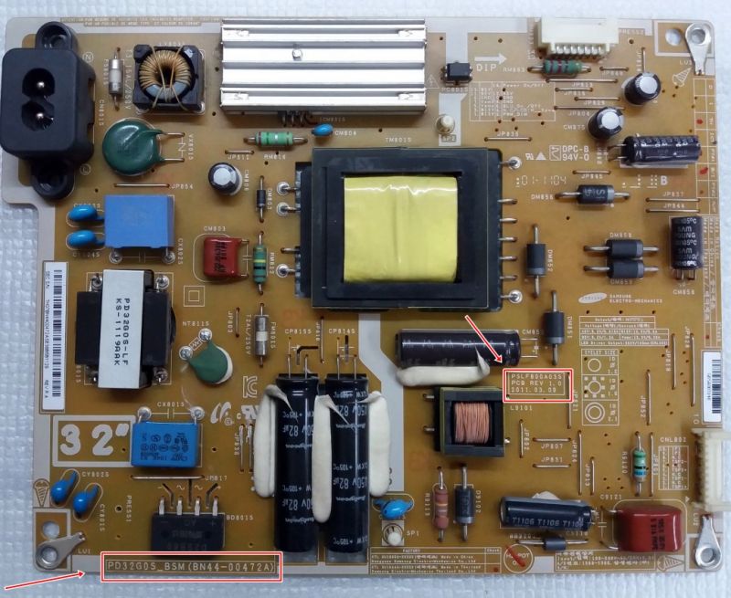 BN44-00472A , PD32G0S_BSM , PSLF800A03S , UE32D4003 , UE32D4005BD POWER BOARD