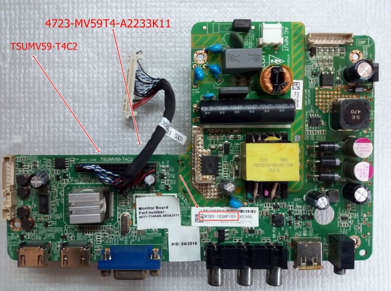 TSUMV59-T4C2 , 4723-MV59T4-A2233K11 , MTB3-163HP183 ,PREMİER  PR32B80  MAINBOARD