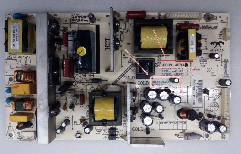 AY135L-4HF01, 3BS0031414,NORDMENDE LC100N7FM POWER BOARD