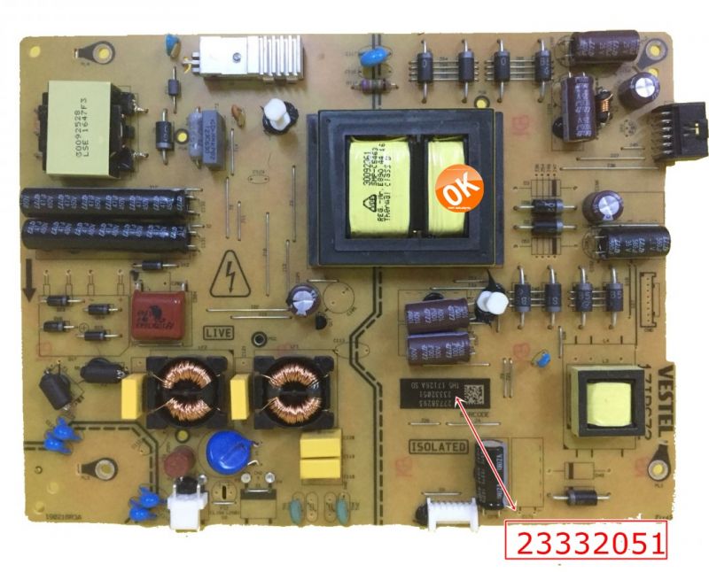 17IPS72, 23332051,23335952 ,VESTEL 49UB8300  POWER BOARD