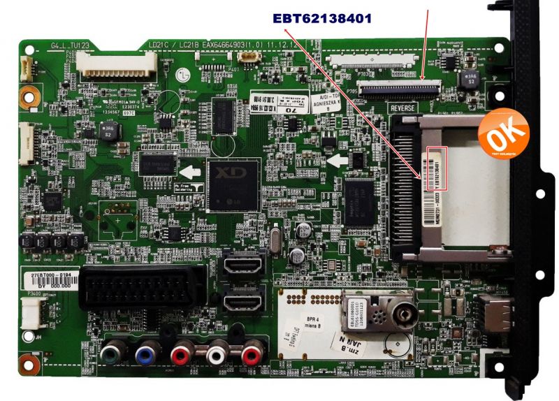 EAX64664903( 1.0 ) , EBT62138401 , LG 32LS3500 , MAIN BOARD 