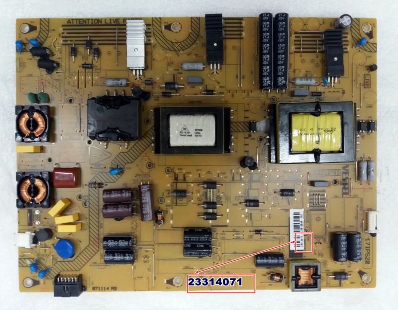 17IPS20 , 23314071 , VESTEL 55FA7500 ,55HL690, POWER BOARD