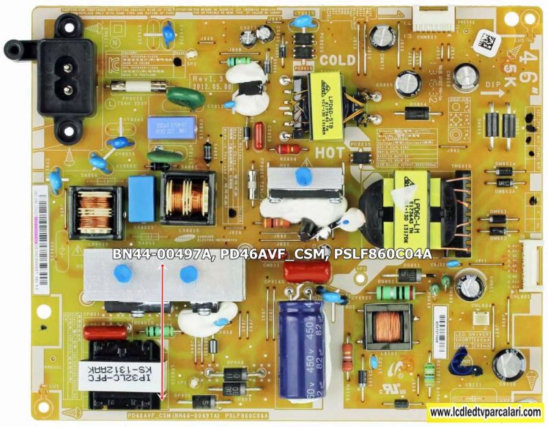 BN44-00497A, PD46AVF_CSM, PSLF860C04A ,UE46EH5000 POWER BOARD