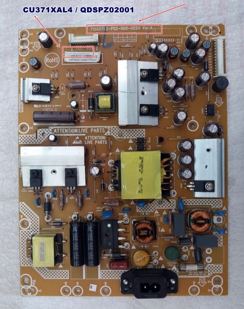 715G5792-P02-000-002H  VER A ,CU371XAL4 / QDSPZ02001,39PFL3208K / 12 POWER BOARD