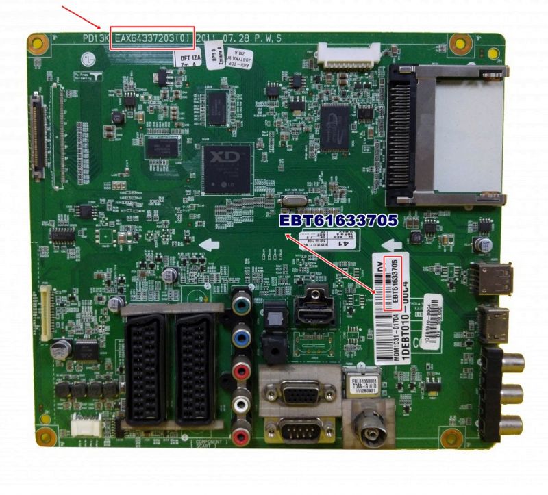 EBT61633705, PD13K, EAX64337203(0), LG 50PT351-ZJ, MAIN BOARD