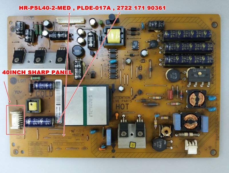 HR-PSL40-2-MED , PLDE-017A , 2722 171 90361 ,40PFL5602H-12 POWER BOARD