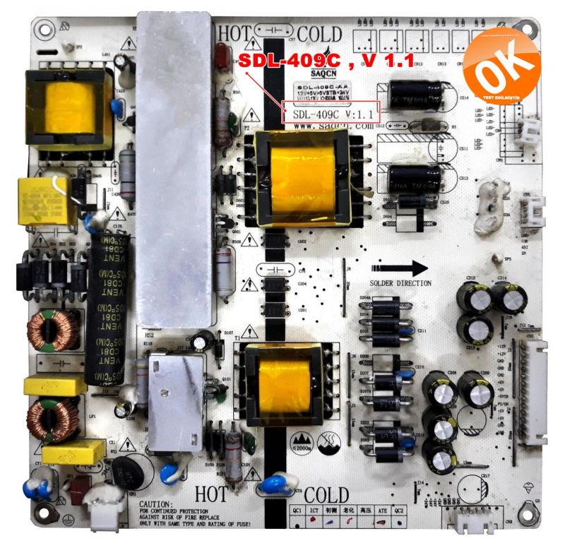 SDL-409C , V 1.1 , SUNNY AXEN , LSC550HVN04 , AX055LVST59  POWER BOARD