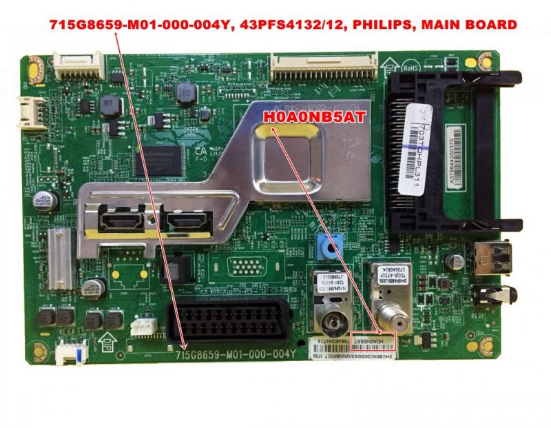 715G8659-M01-000-004Y, 43PFS4132/12, PHILIPS, MAIN BOARD H0A0NB5AT
