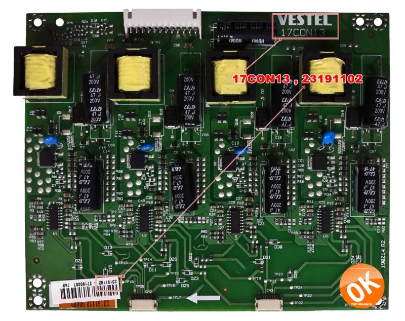 17CON13 , 23191102  ,VES650UDEA-3D-S01 , VESTEL LED DRIVER BOARD