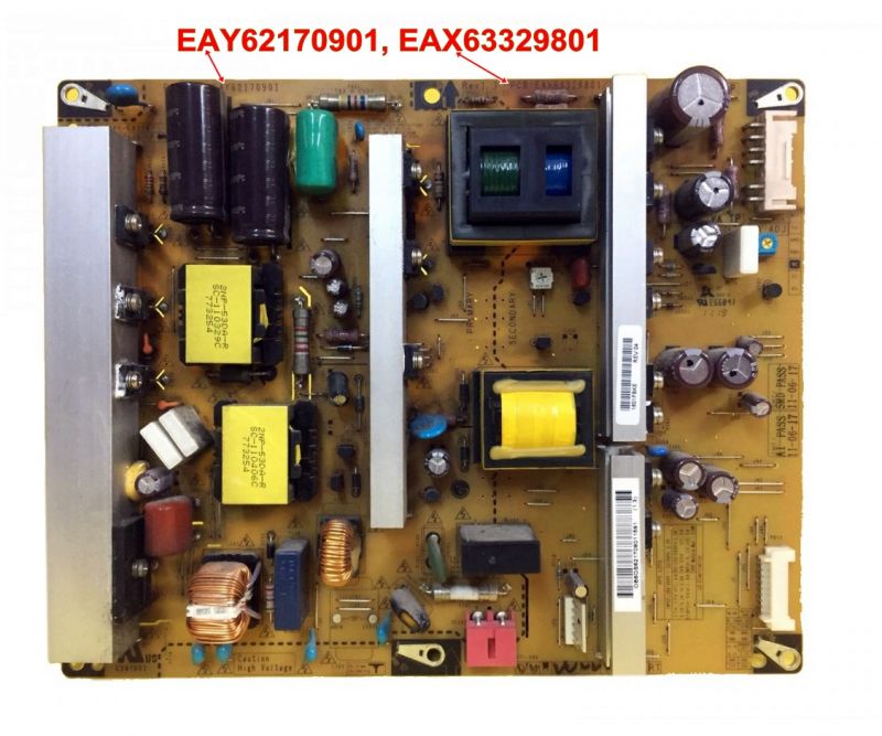 EAY62170901 , EAX63329801/10 ,EAY62609601, PSPF-L011A ,42PW451POWER BOARD,42PW450 