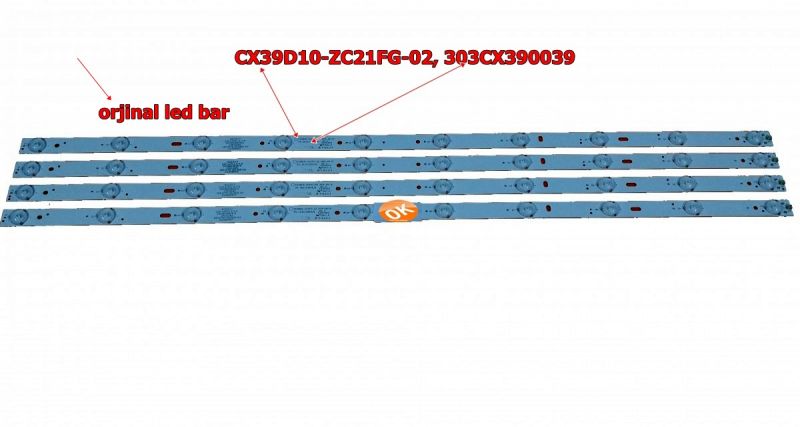 CX39D10-ZC21FG-02, 303CX390039, CX390M07,ZDCX385D10 -ZC21FG-01 AX039LD012-S2  LED BAR 