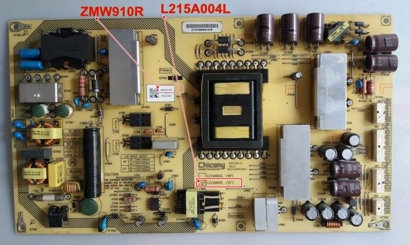 L215A004L, 9MC215A00FC3V4LF, ZMW910R ,55VLX 8585BP,B55L 9562 5B Power Board