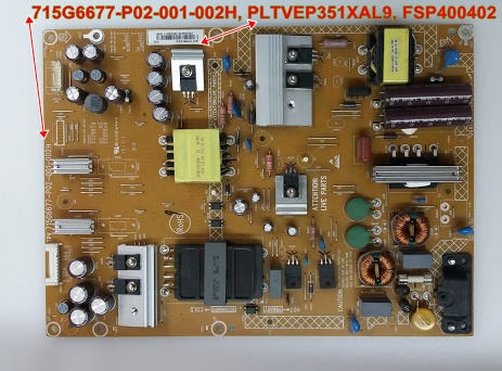 715G6677-P02-001-002H, PLTVEP351XAL9, FSP400402, PHILIPS 40PUK6400/12  Power Board