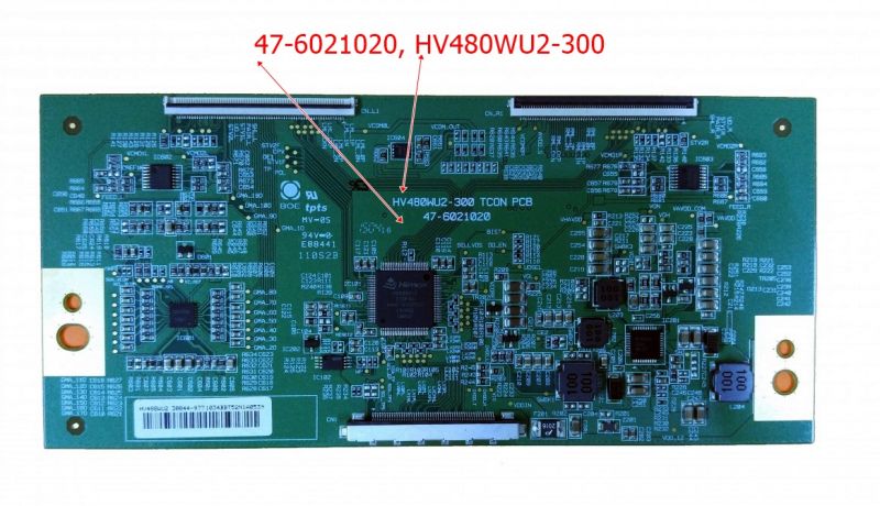 47-6021020, HV480WU2-300, PHILIPS 48PFK4100, LE48D8800, T-CON BOARD