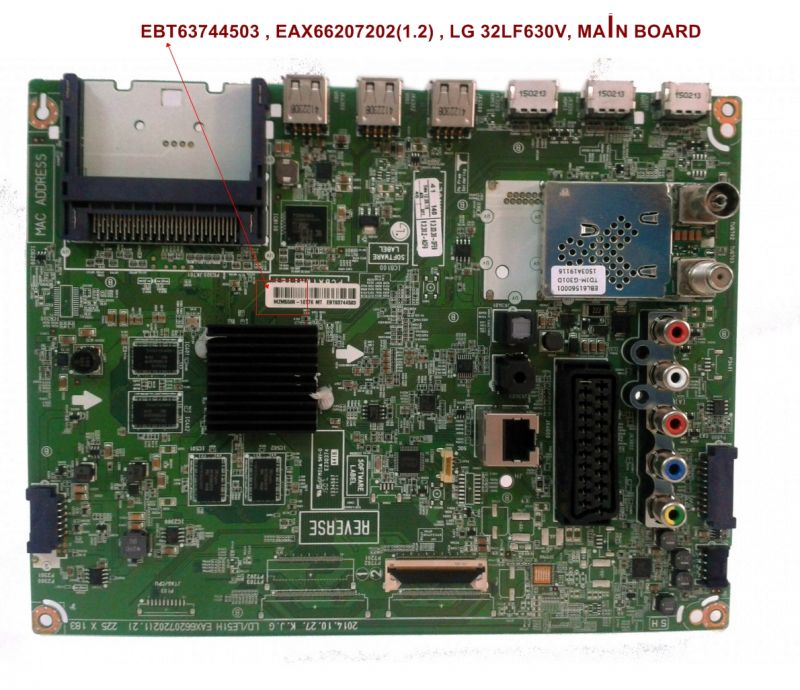 EBT63744503 , EAX66207202(1.2) , LG 32LF630V MAIN BOARD