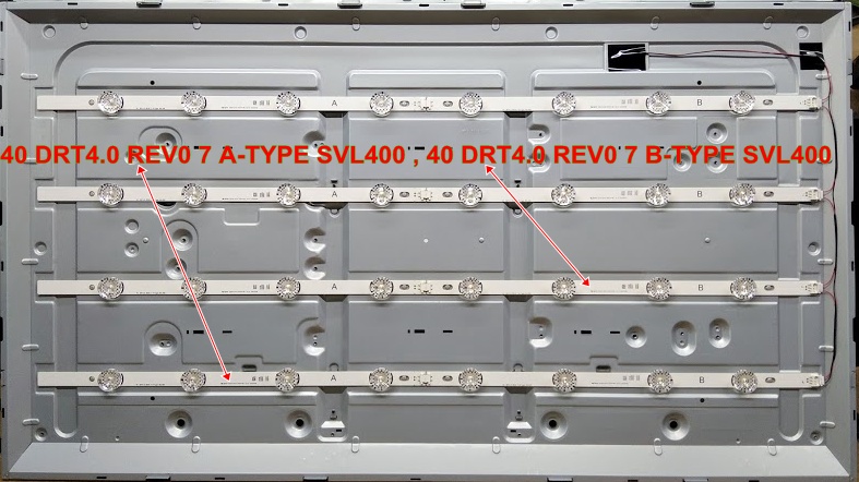 40MB27HM-P LED BAR,40 DRT4.0 REV0 7 A-TYPE SVL400 , 40 DRT4.0 REV0 7 B-TYPE SVL400