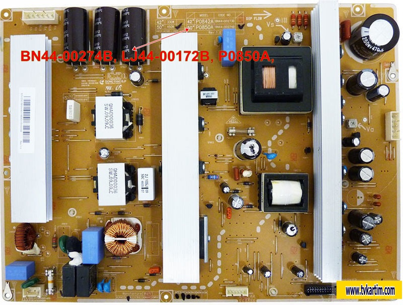 BN44-00274B, LJ44-00172B, P0850A ,Samsung PS50B430P2W POWER BOARD