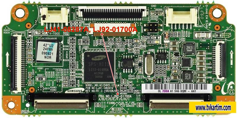 LJ41-08287A, LJ92-01700A ,SAMSUNG PS50B430P2W T CON BOARD