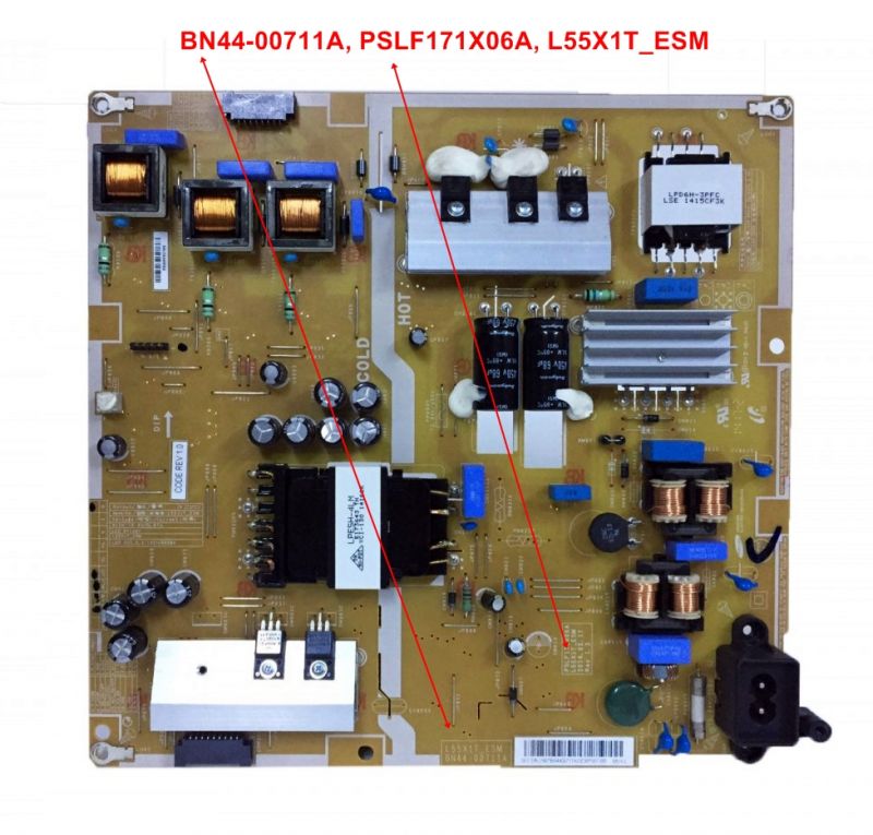 BN44-00711A, PSLF171X06A, L55X1T_ESM,SAMSUNG UE55H6400 power board