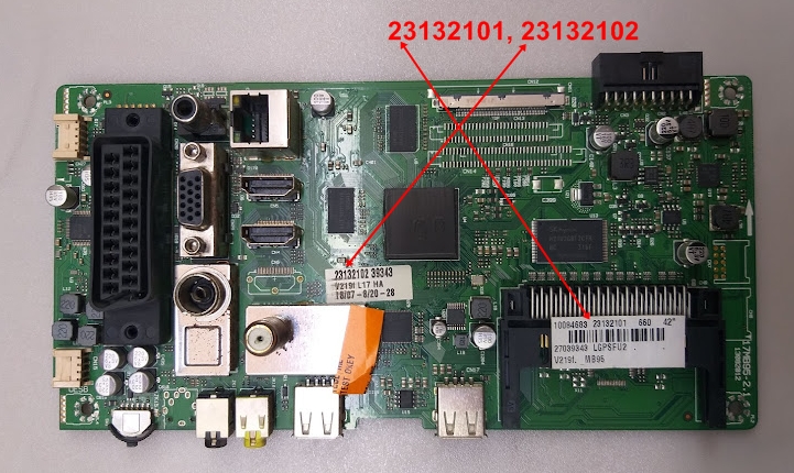 17MB95-2.1, 23132101, 23132102, Vestel 42PF8025D, Main Board