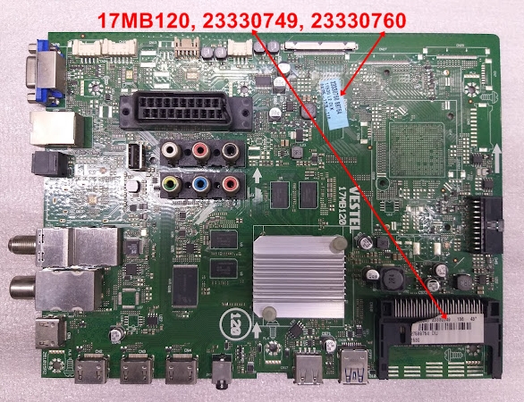 17MB120, 23330749, 23330760, Vestel 4K 43UA8900 Main Board