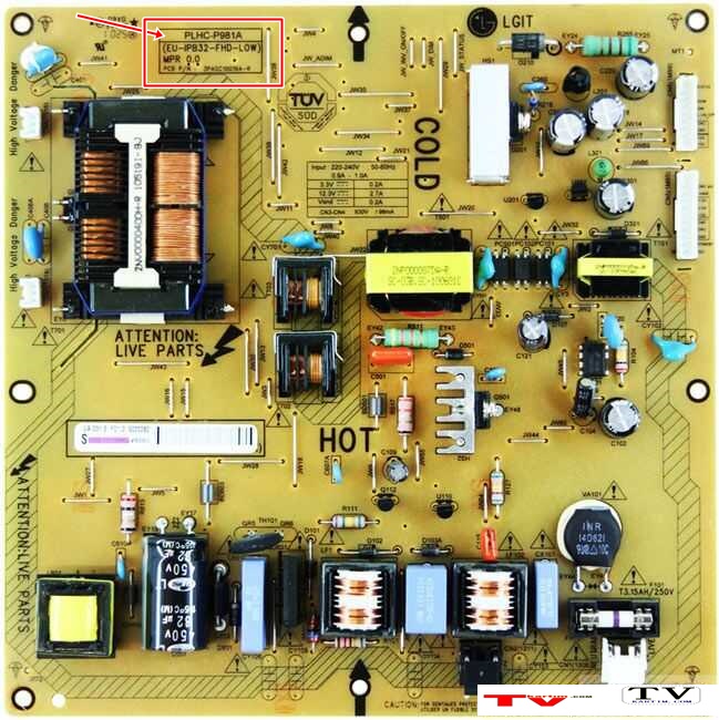 PLHC-P981A, 2722 171 00965, 3PAGC10019A-R, Philips 32PFL5450H/12 BESLEME KARTI